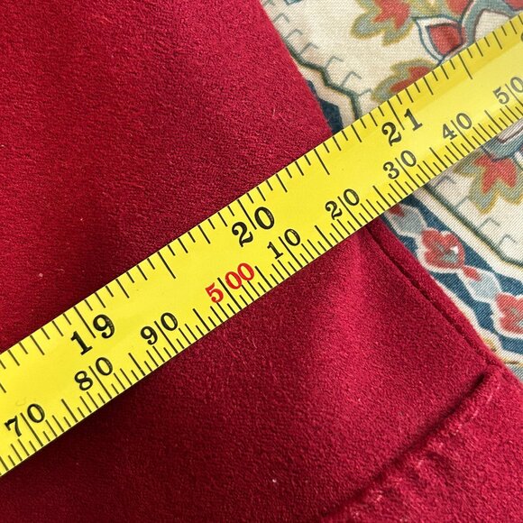 Conrad C - Proportion Petite Burgundy Micro Suede Zip Front Jacket - Size 16P - Picture 10 of 12